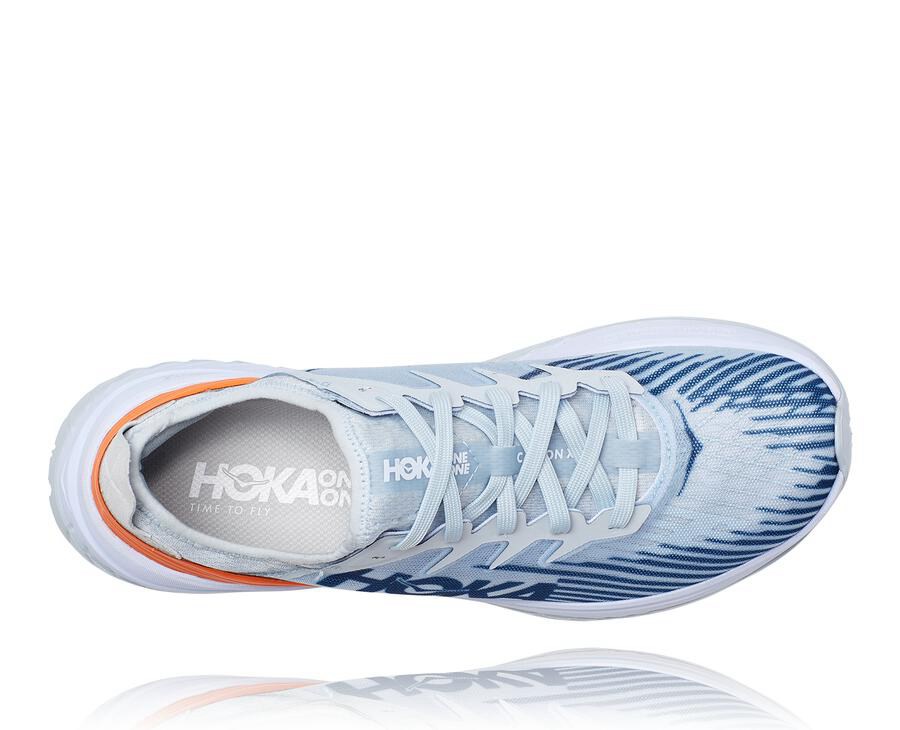 Tenis Hoka One One Feminino Branco/Azuis - Carbon X-Spe - 925-QUZMNK